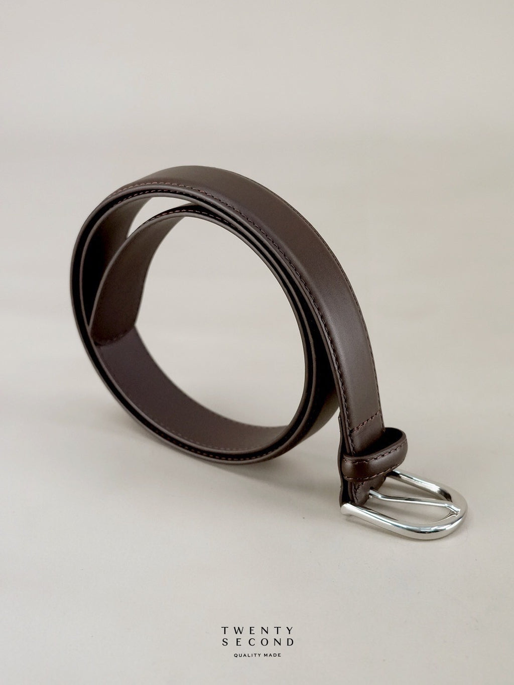 CLASSIC LEATHER BELT - DARK BROWN