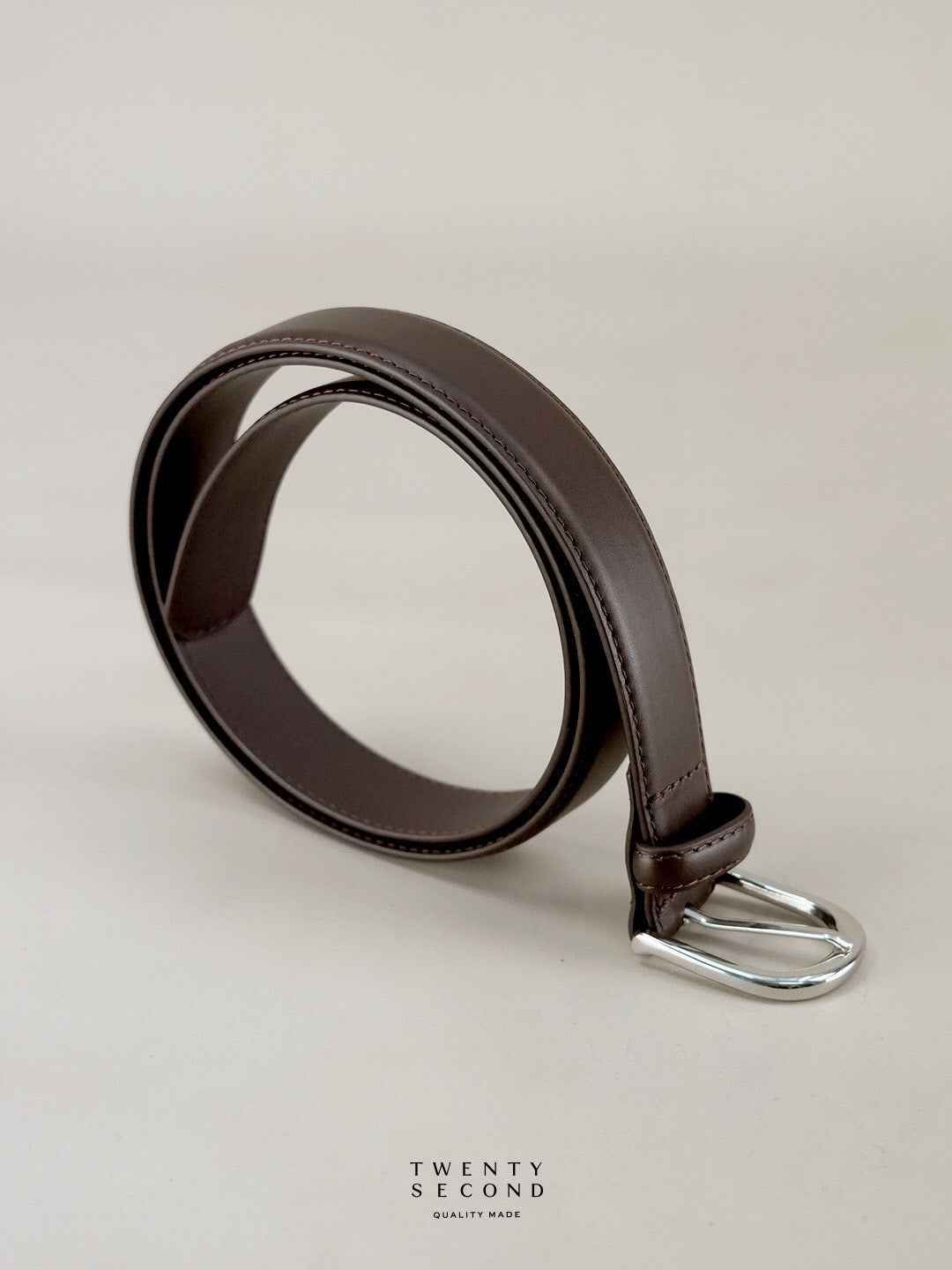CLASSIC LEATHER BELT - DARK BROWN