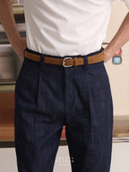 SLIM LEATHER BELT - SADDLE SUEDE