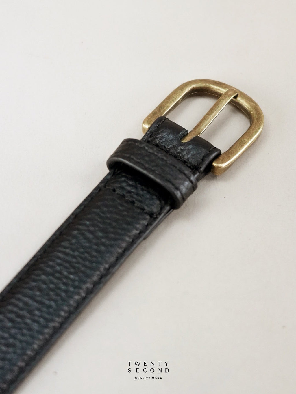 SLIM LEATHER BELT - BLACK