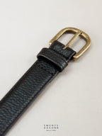 SLIM LEATHER BELT - BLACK
