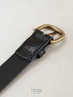SLIM LEATHER BELT - BLACK
