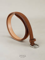 SLIM LEATHER BELT - SADDLE SUEDE