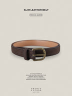 SLIM LEATHER BELT - MOCHA SUEDE