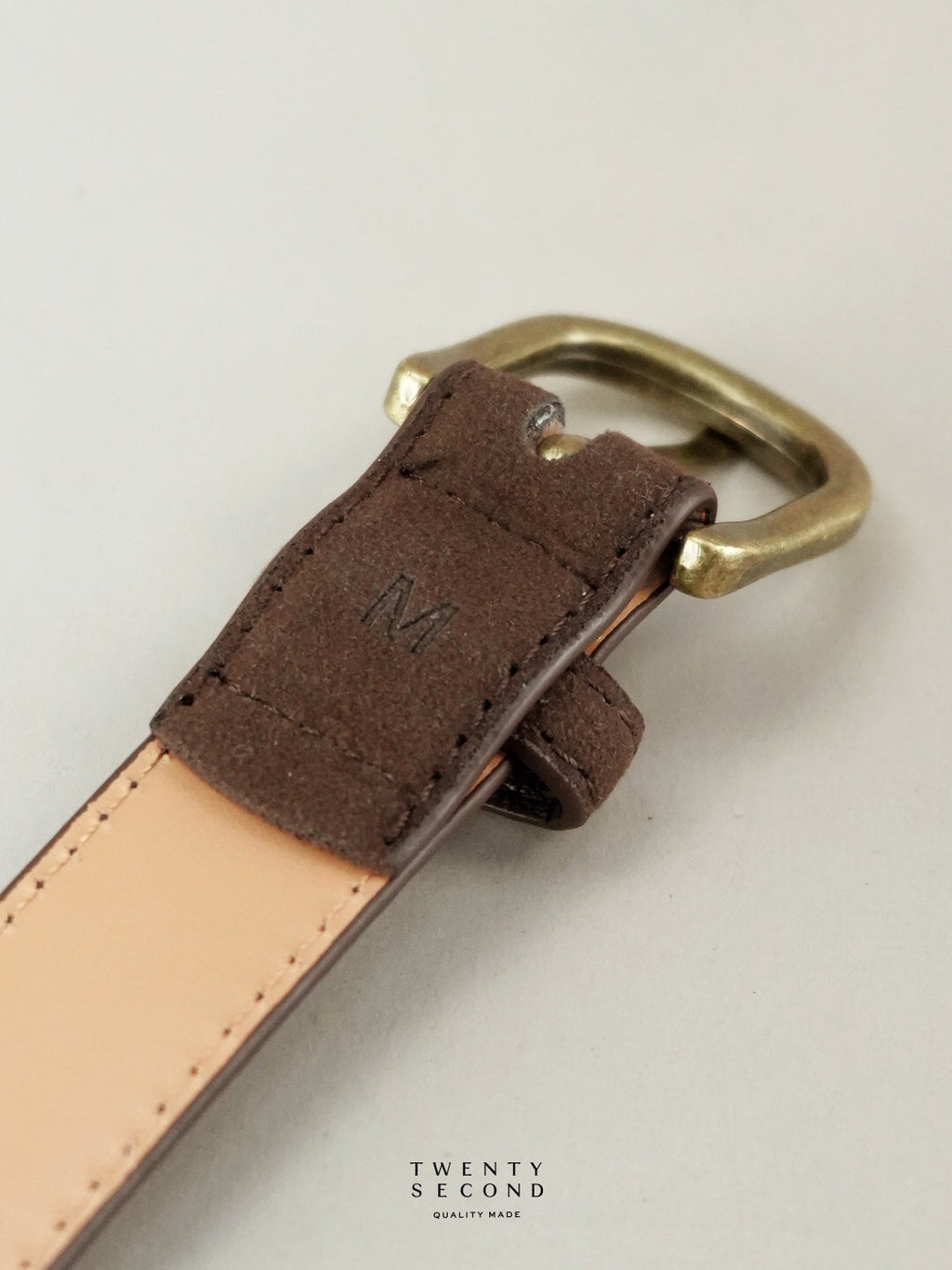 SLIM LEATHER BELT - MOCHA SUEDE