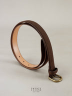 SLIM LEATHER BELT - MOCHA SUEDE