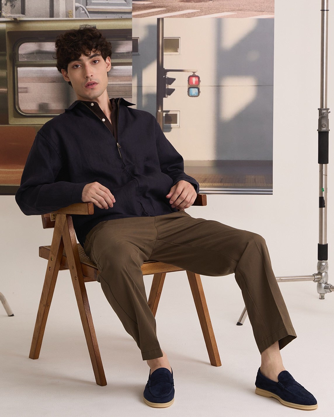 LINEN SPRING JACKET - MIDNIGH NAVY