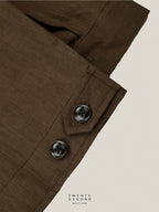 LINEN SPRING JACKET - MOSS BROWN