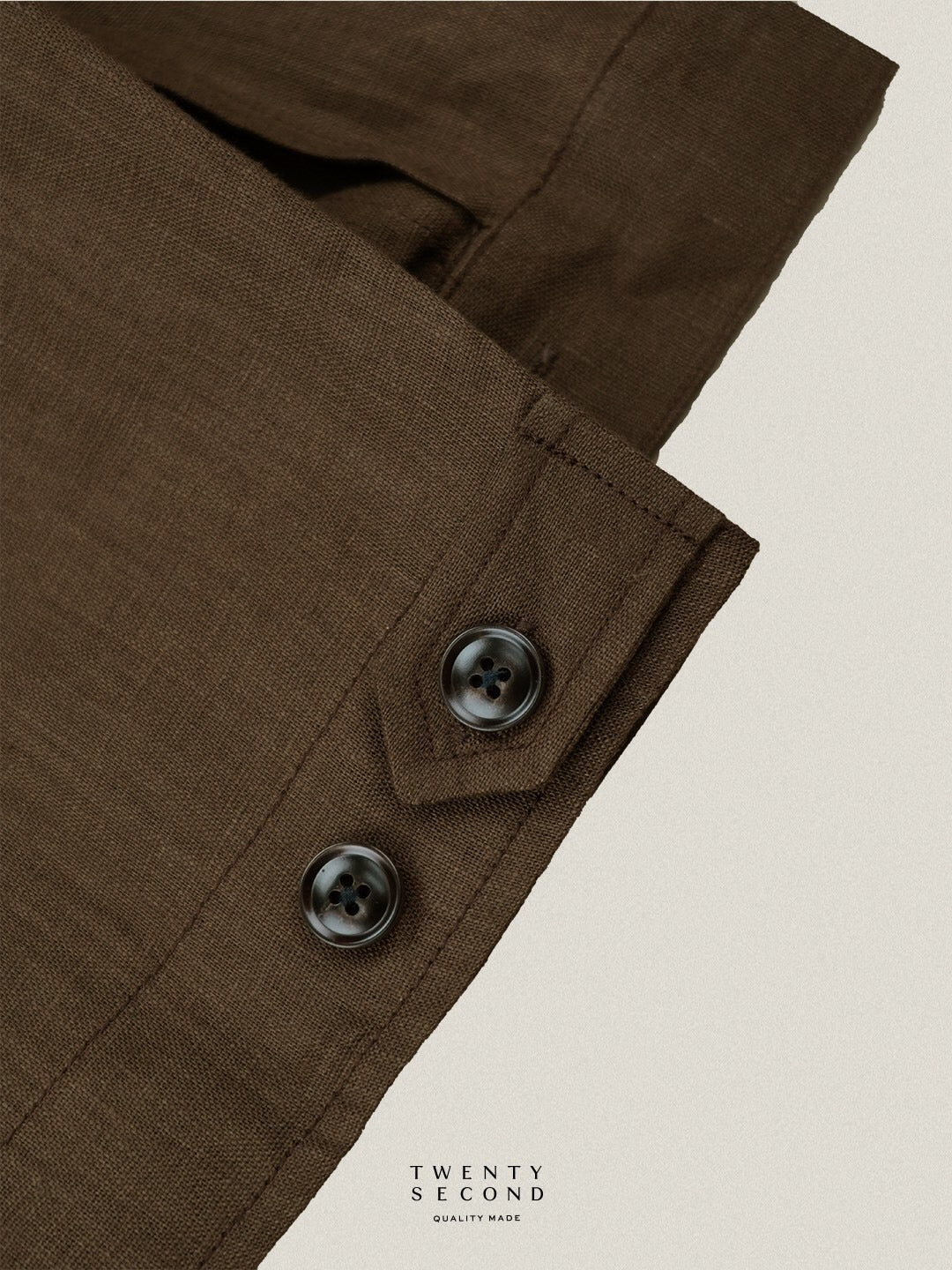 LINEN SPRING JACKET - MOSS BROWN