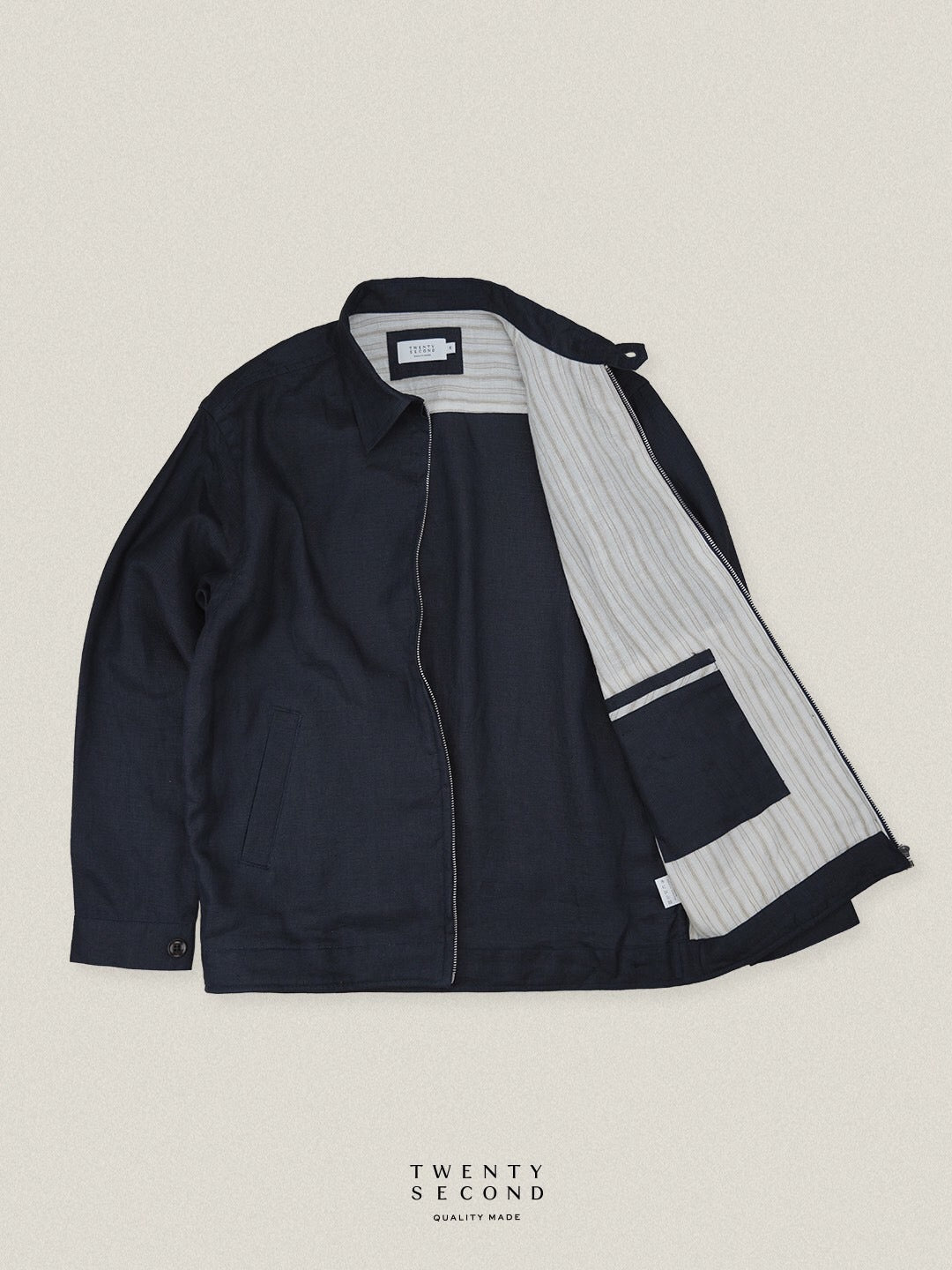 LINEN SPRING JACKET - MIDNIGH NAVY