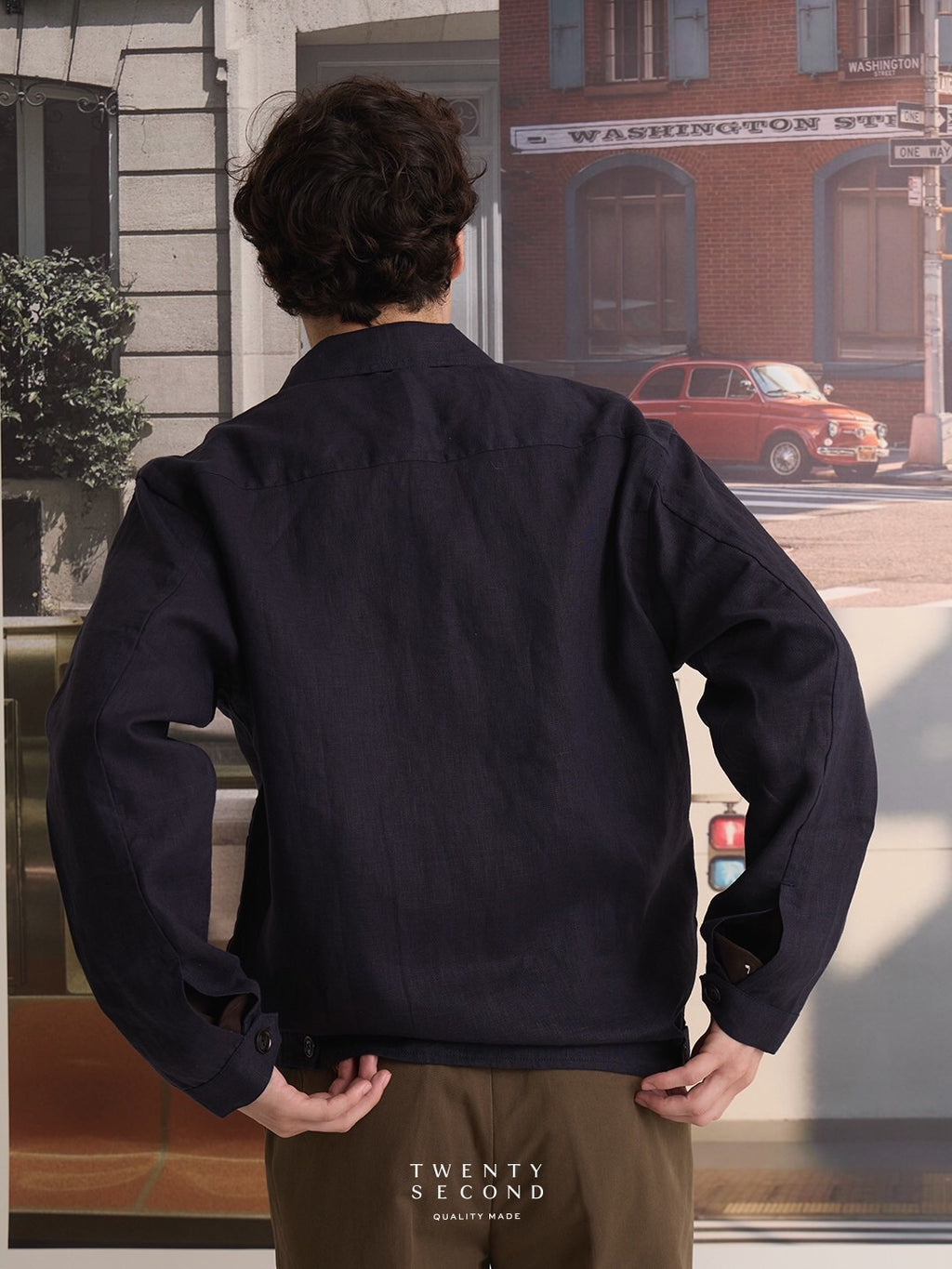 LINEN SPRING JACKET - MIDNIGH NAVY