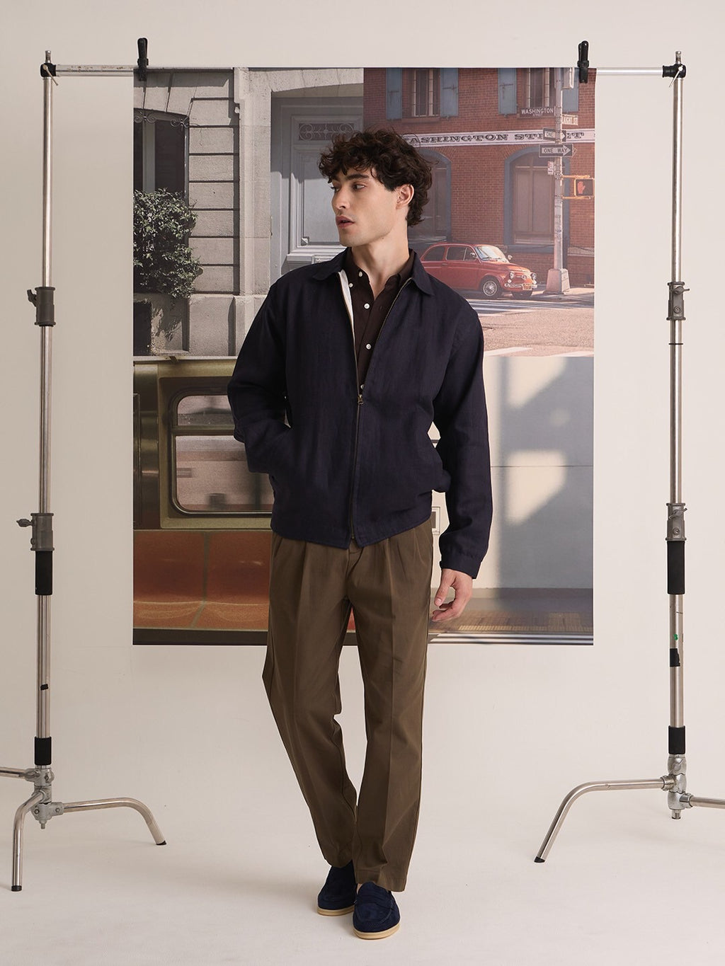 LINEN SPRING JACKET - MIDNIGH NAVY