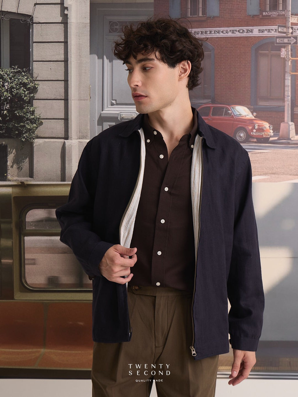 LINEN SPRING JACKET - MIDNIGH NAVY
