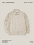 LINEN SPRING JACKET - SANDSTONE BEIGE