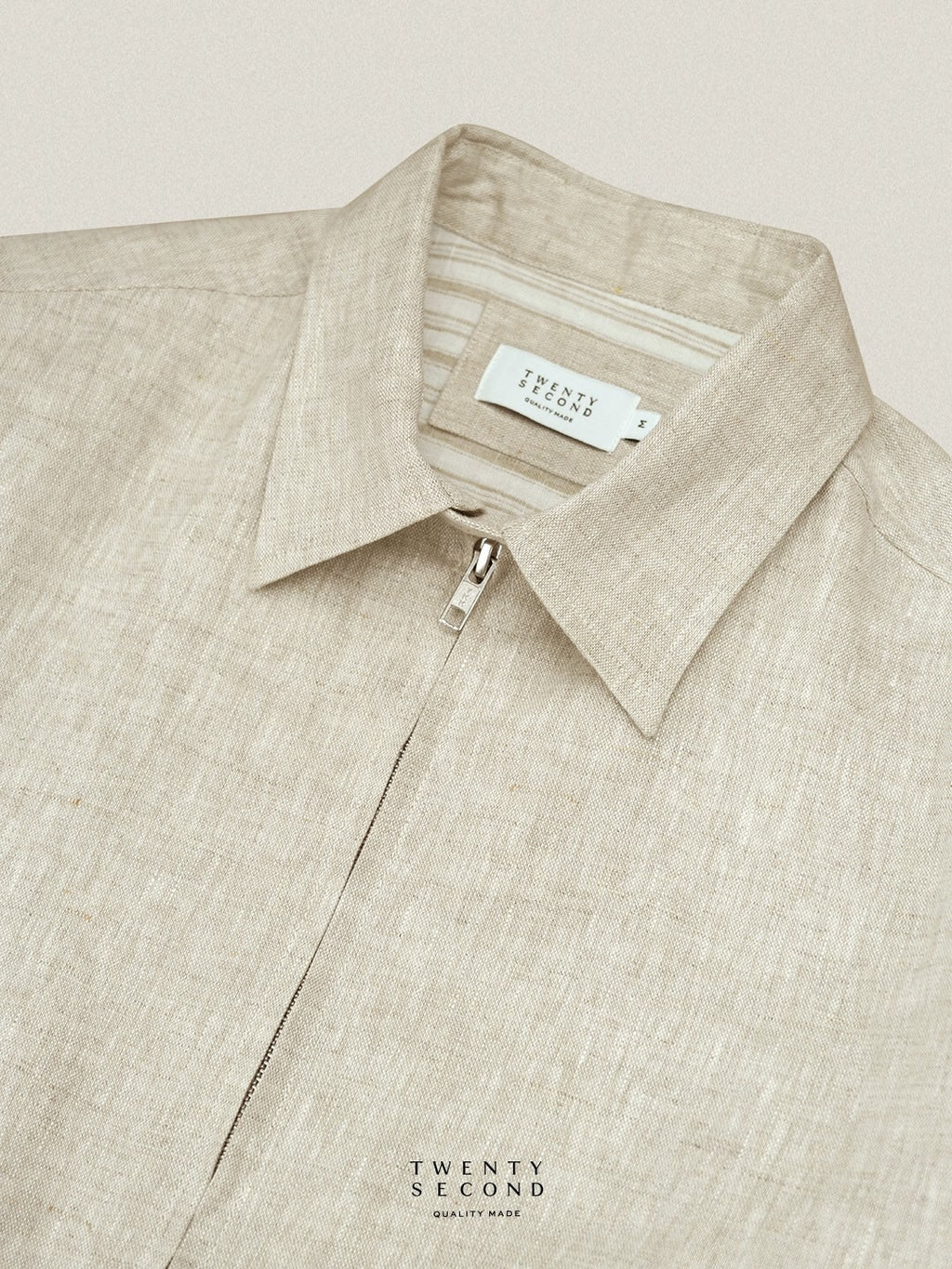 LINEN SPRING JACKET - SANDSTONE BEIGE
