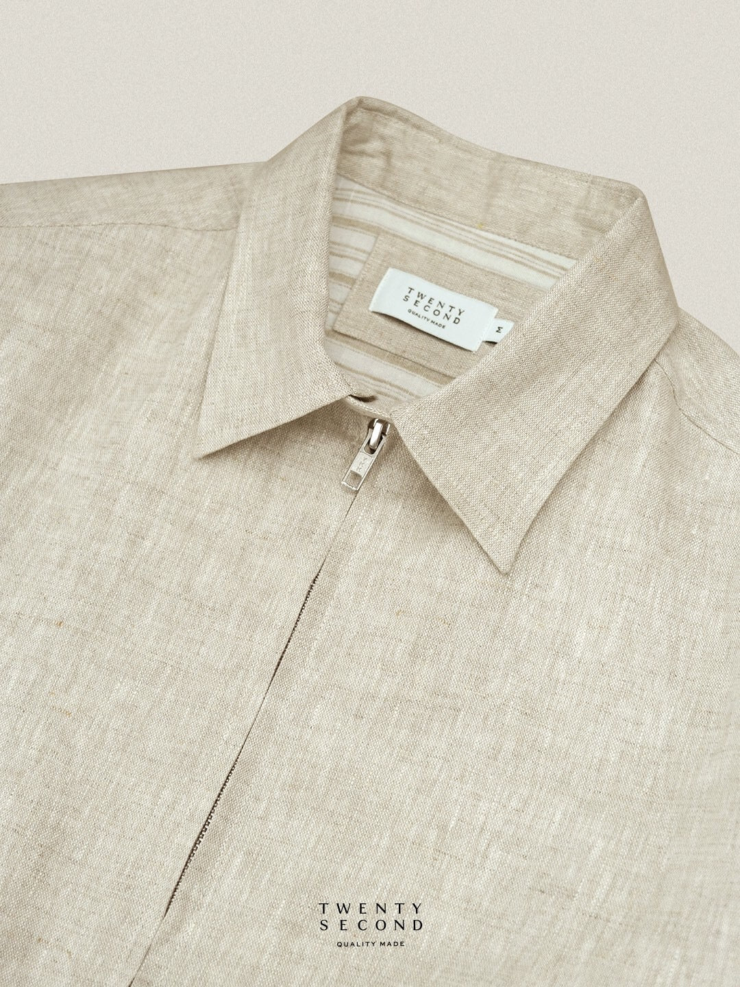 LINEN SPRING JACKET - SANDSTONE BEIGE