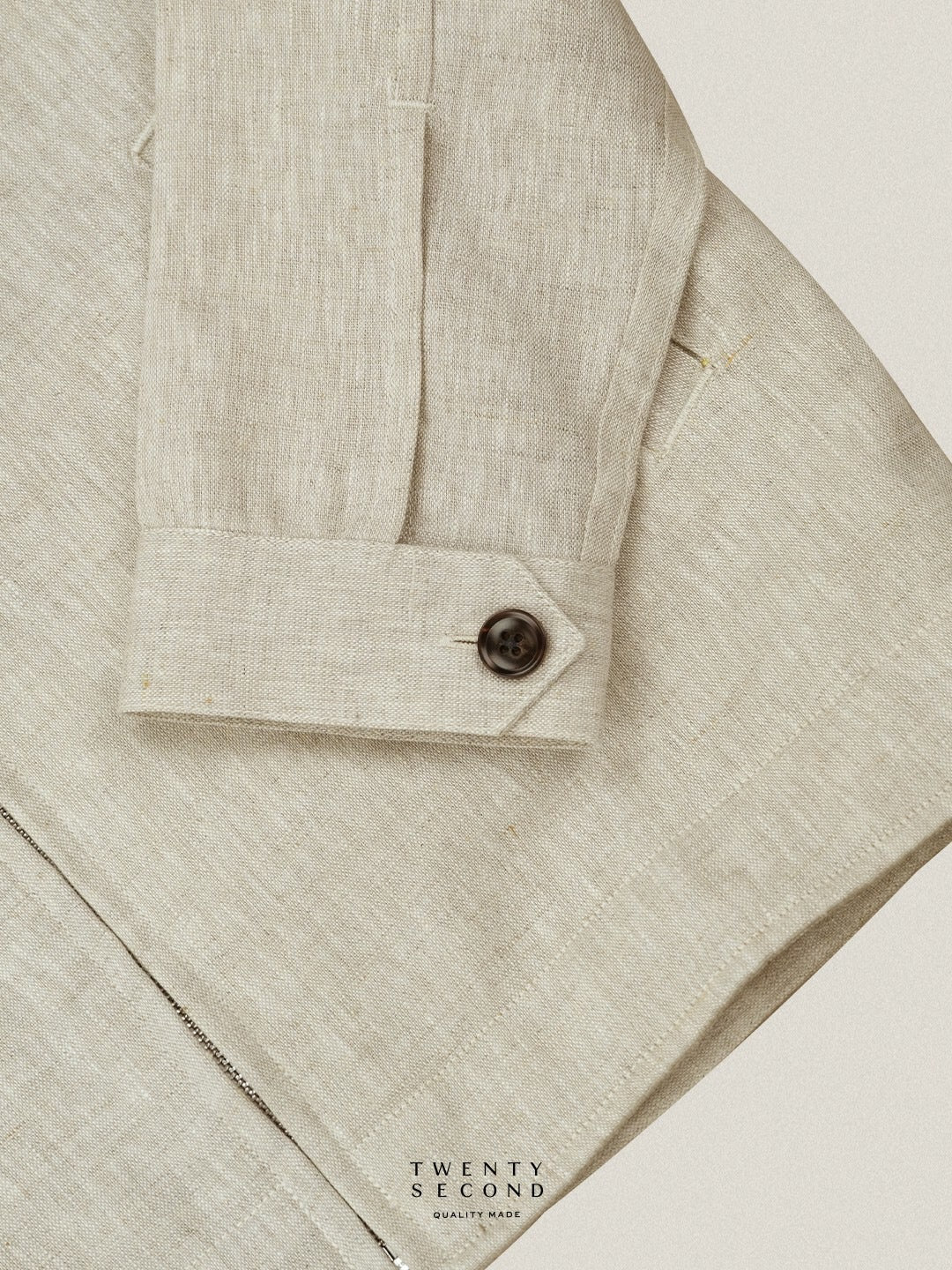 LINEN SPRING JACKET - SANDSTONE BEIGE