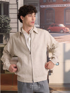 LINEN SPRING JACKET - SANDSTONE BEIGE