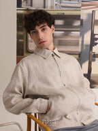LINEN SPRING JACKET - SANDSTONE BEIGE