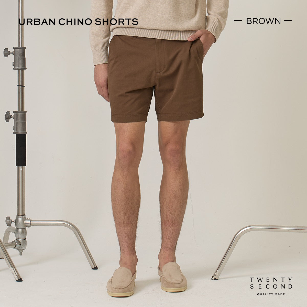 URBAN CHINO SHORTS - BROWN