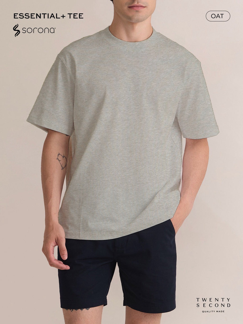 ESSENTIAL TEE - OATMEAL