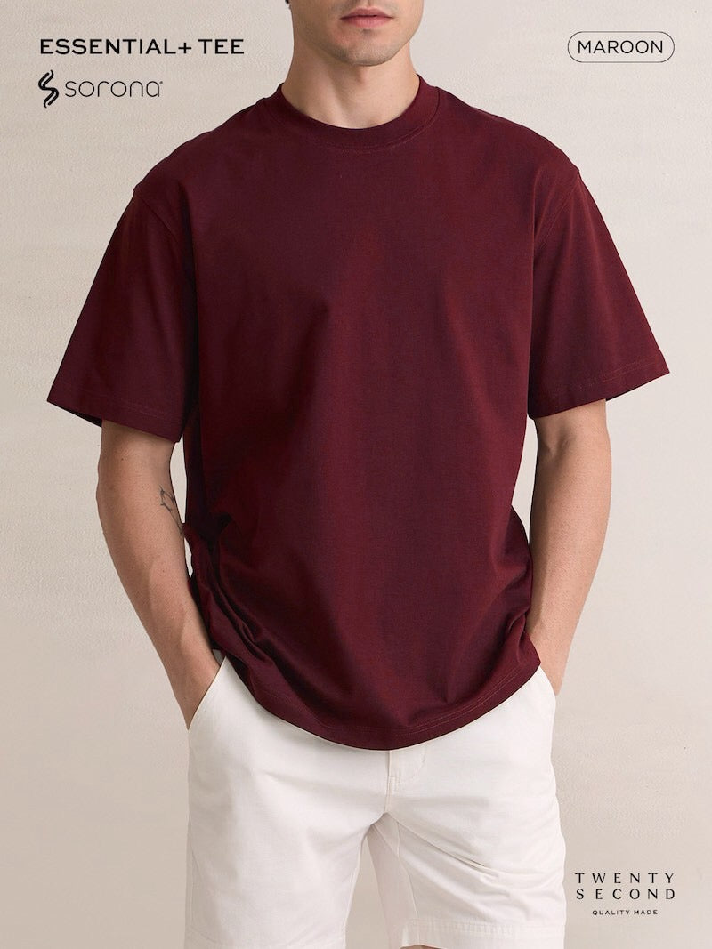 ESSENTIAL  TEE - MAR00N