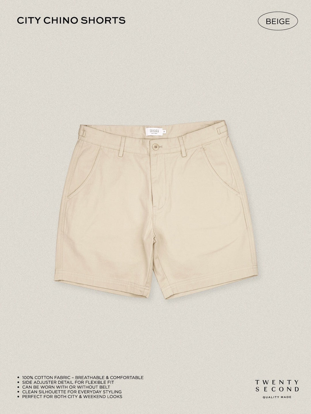 CITY CHINO SHORTS - BEIGE