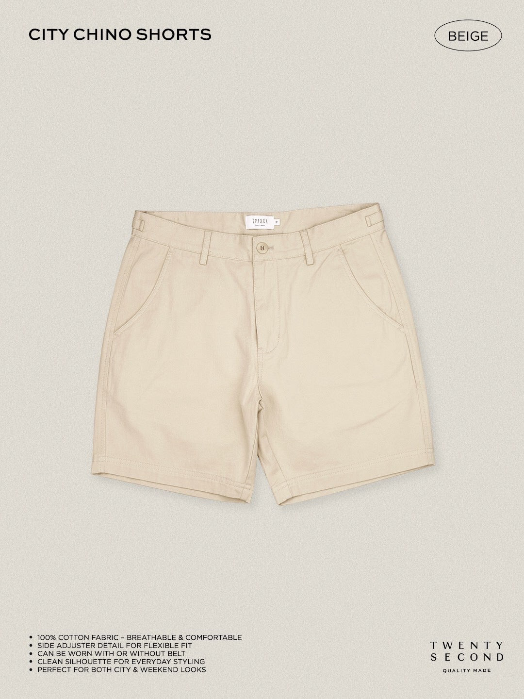 CITY CHINO SHORTS - BEIGE