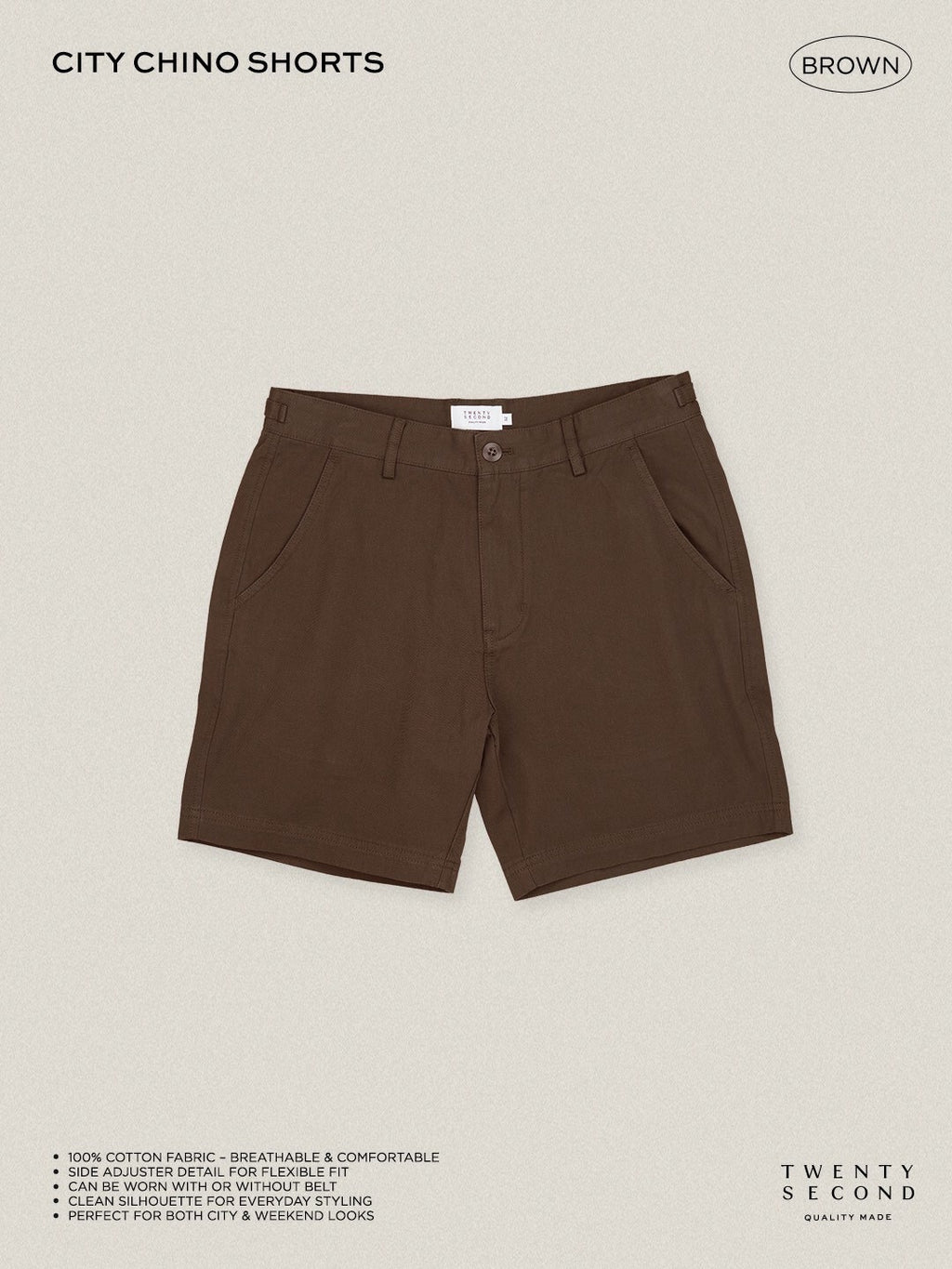 CITY CHINO SHORTS - BROWN