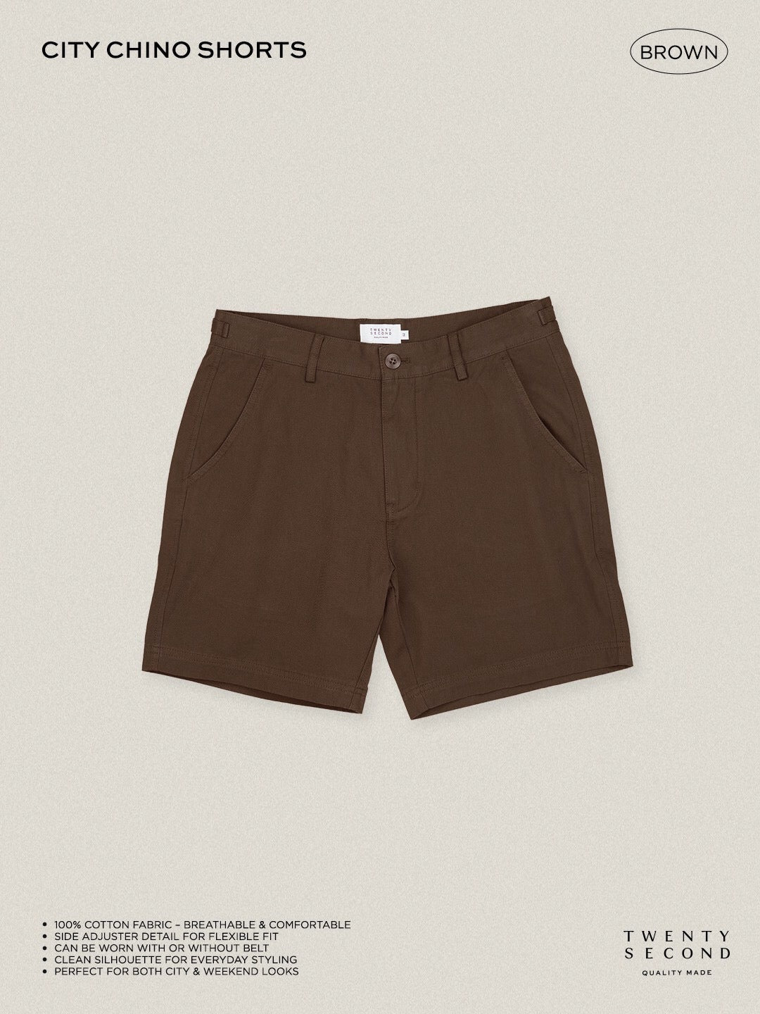CITY CHINO SHORTS - BROWN