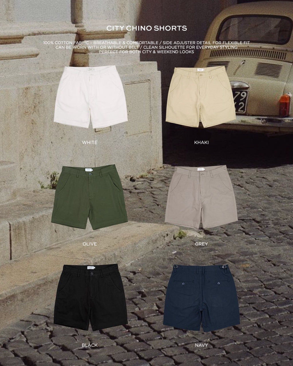 CITY CHINO SHORTS - BROWN