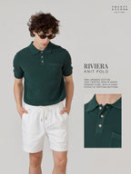 เสื้อโปโลถัก RIVIERA - สีเขียว