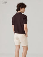 เสื้อโปโลถัก RIVIERA - สีน้ำตาล