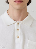 เสื้อโปโลถักริเวียร่า - สีขาว