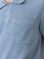 เสื้อโปโลถัก RIVIERA - สีน้ำเงิน