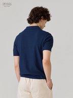 เสื้อโปโลถัก RIVIERA - สีกรมท่า