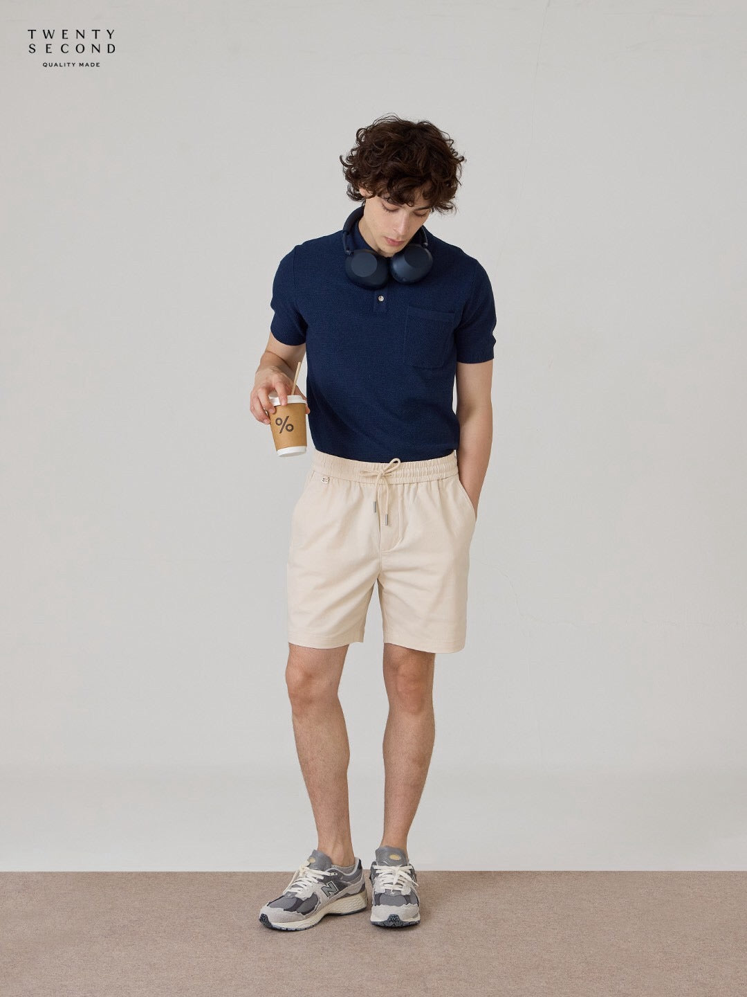 เสื้อโปโลถัก RIVIERA - สีกรมท่า