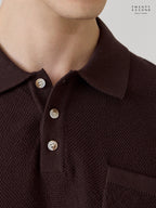 เสื้อโปโลถัก RIVIERA - สีน้ำตาล