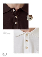 เสื้อโปโลถัก RIVIERA - สีน้ำตาล