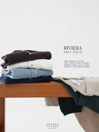 เสื้อโปโลถัก RIVIERA - สีน้ำเงิน