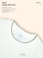 MILO WOOL KNIT TEE - WHITE