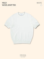 MILO WOOL KNIT TEE - WHITE