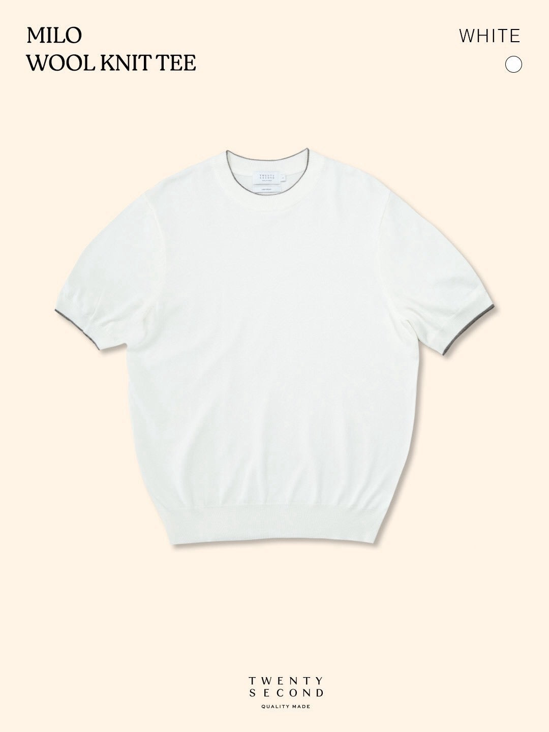 MILO WOOL KNIT TEE - WHITE
