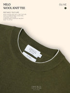MILO WOOL KNIT TEE - OLIVE