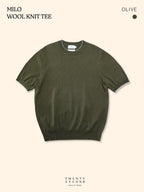 MILO WOOL KNIT TEE - OLIVE