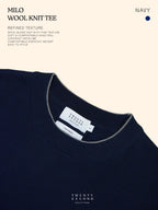 MILO WOOL KNIT POLO - NAVY