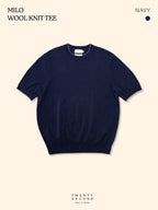 MILO WOOL KNIT POLO - NAVY