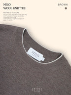 MILO WOOL KNIT TEE - BROWN