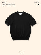 MILO WOOL KNIT TEE - BLACK