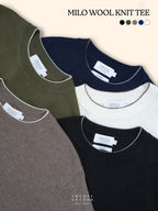 MILO WOOL KNIT POLO - NAVY